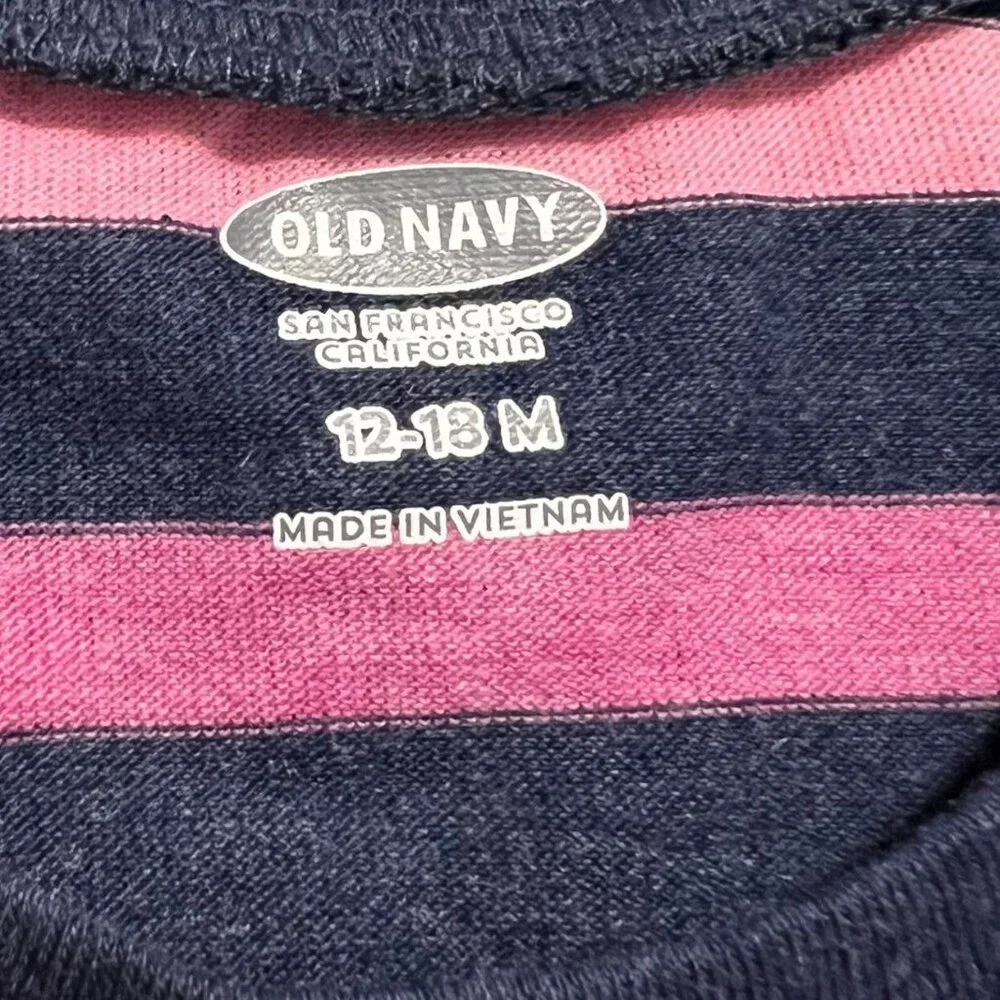 Old Navy 12-18m Navy Colorful Striped Tank Top